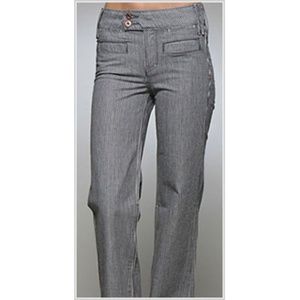 Deener High Waist Wide Leg Jean (Grey Stripe) Y2K!